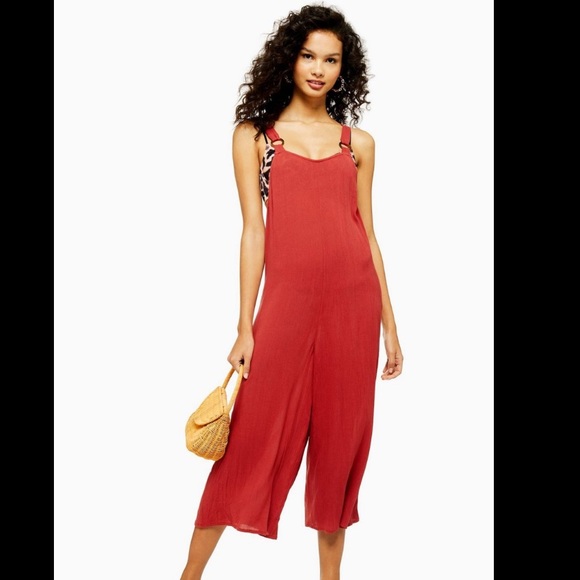 Topshop Pants - TopShop Rust Tortoiseshell Print Ring Jumpsuit